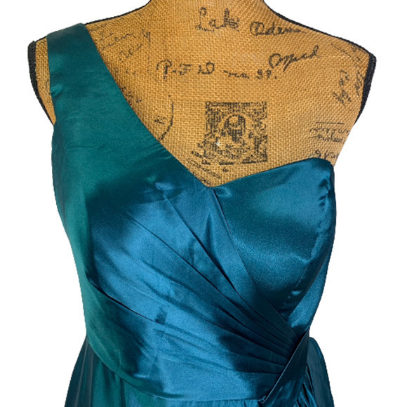 MAKE YOU PRETTY MORE Teal Blue One Shoulder Evening Gown - NWT - Picture 3 of 16